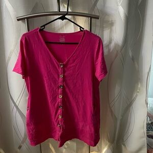 Neon Buddha Hot Pink Button-Down Shirt